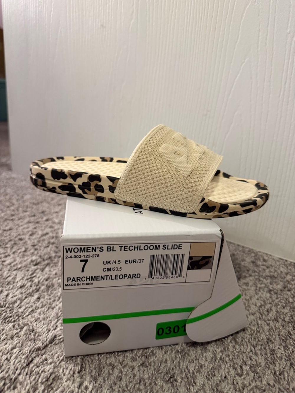 APL Techloom Slide Women's Slides Parchment Leopard Color Slide Sandal NWT